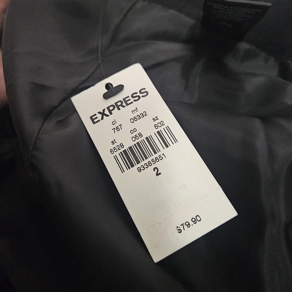 Express Black Midi Full Circle Fit&Flare Skirt W/Sheer Lace Panel Hem Size 2 NWT - Picture 10 of 10